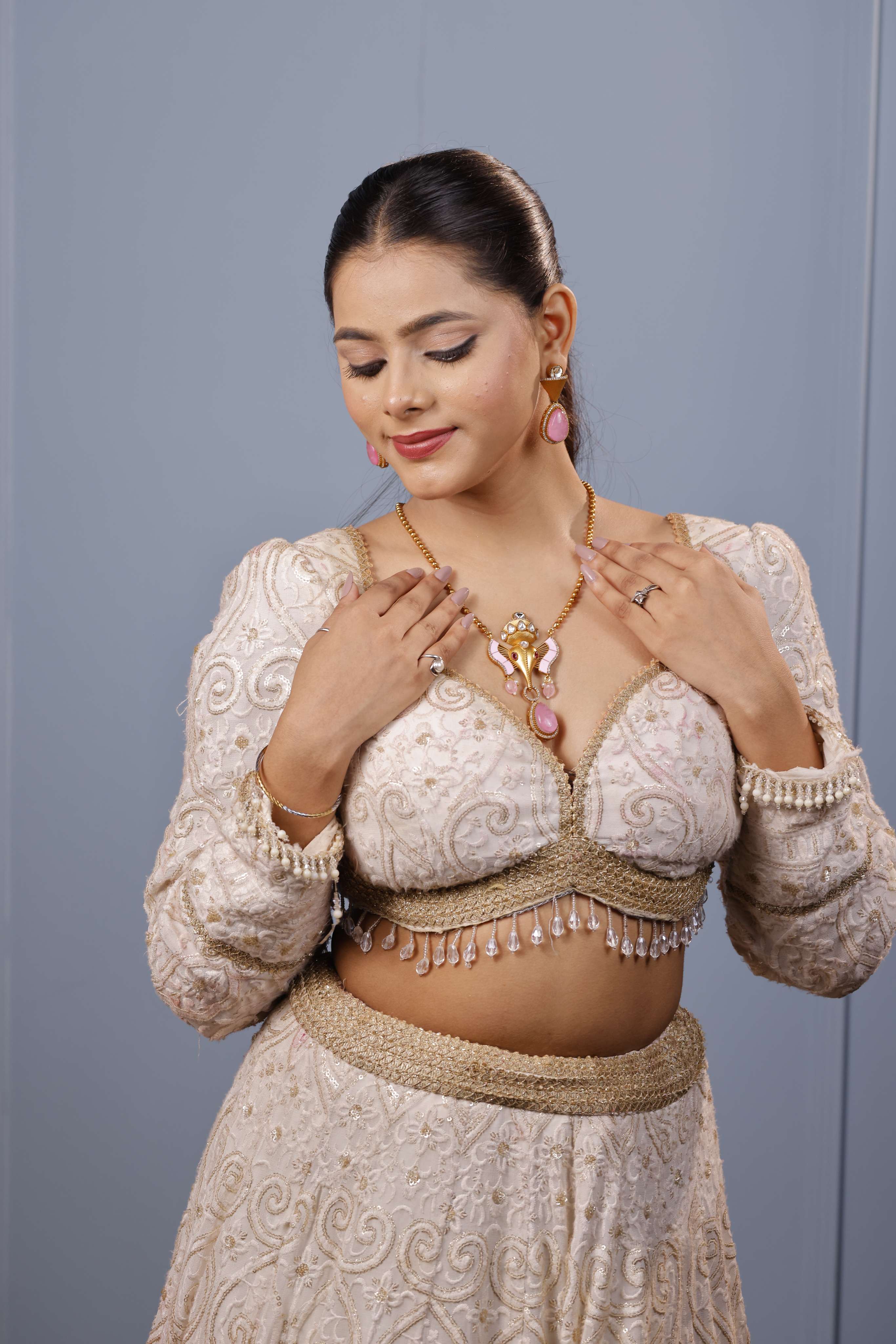 Pink GANESHA CHAIN PENDENT Set