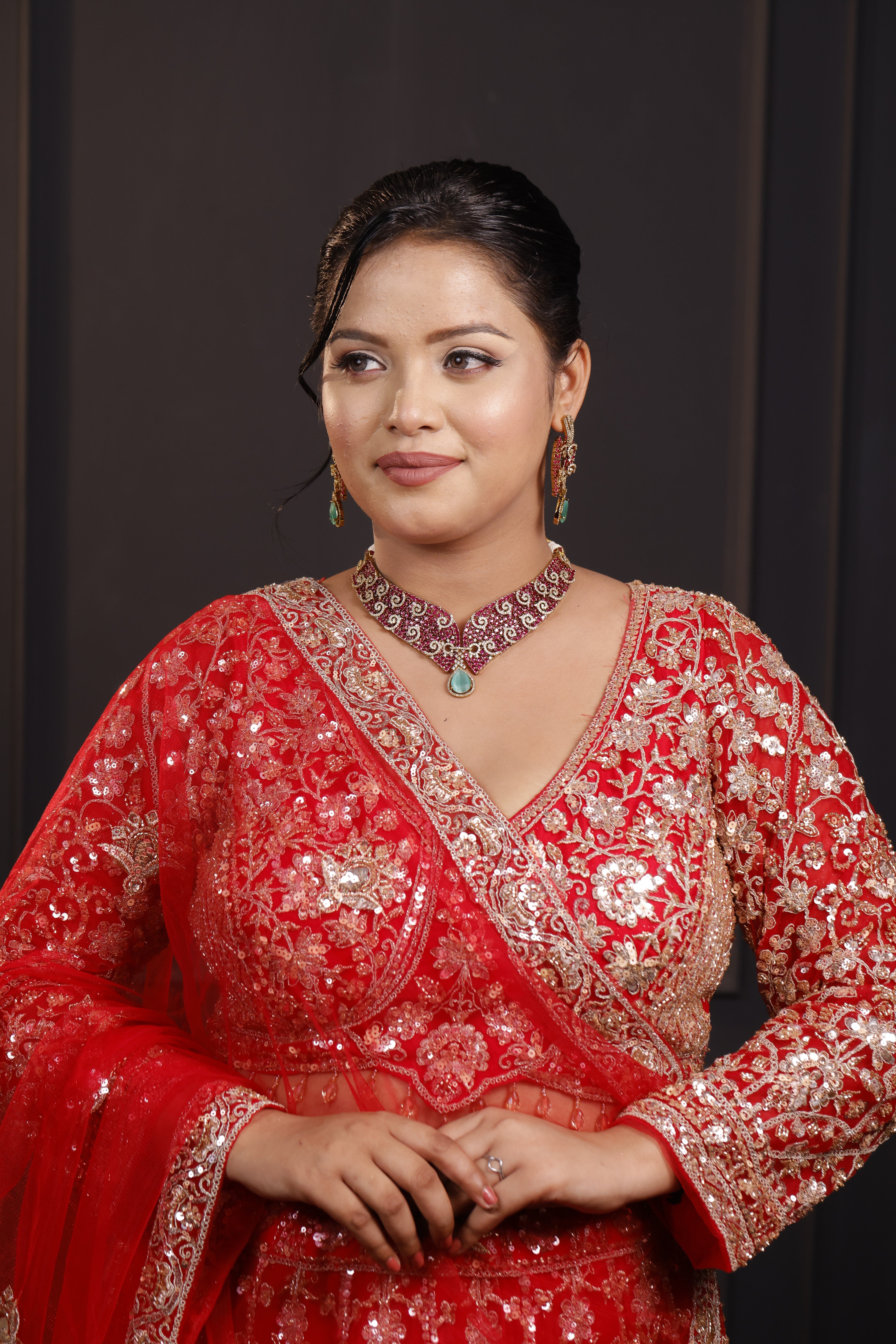 Premimum Red Amecrican Diamond Set