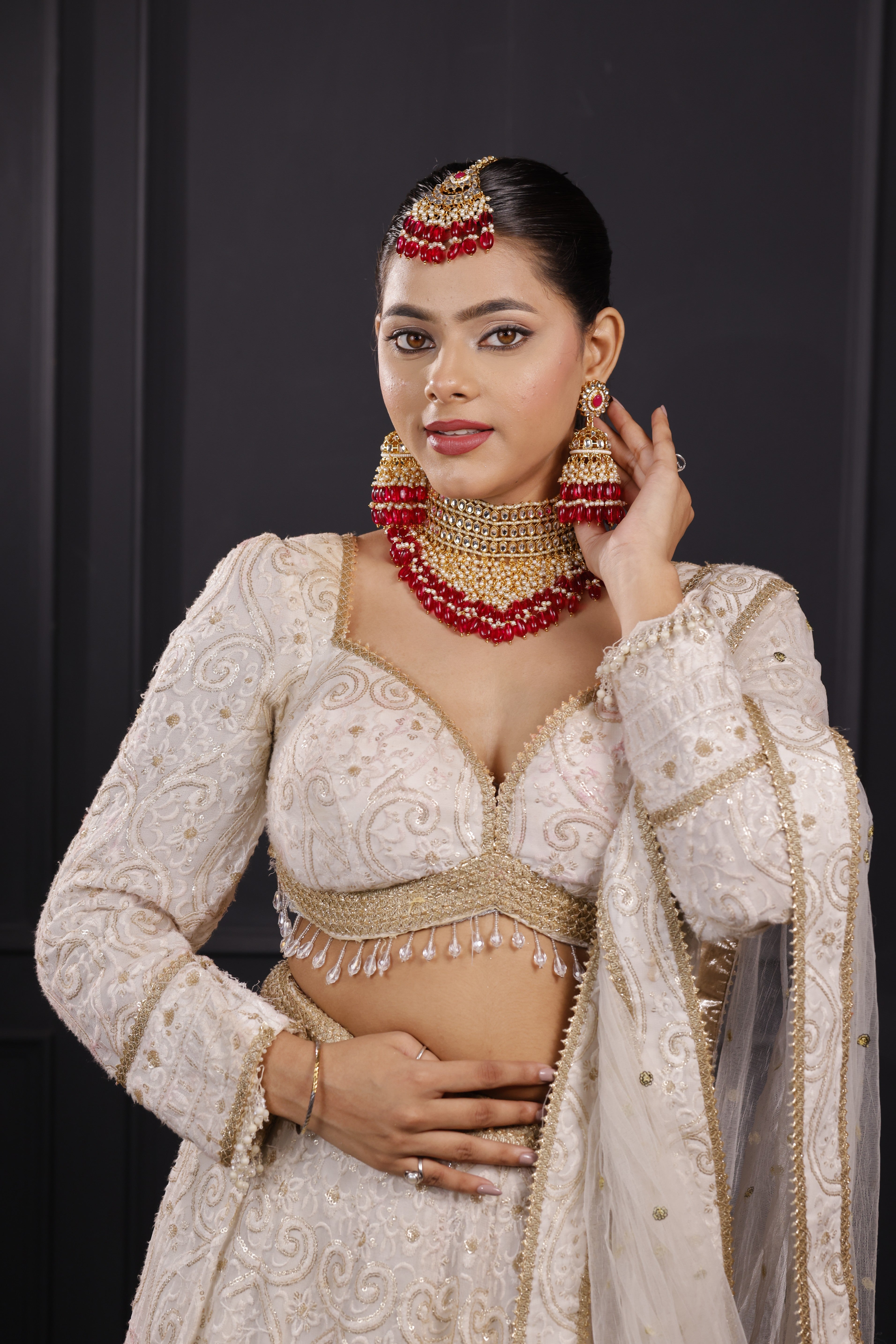Red Kundan Bridal Necklace Set