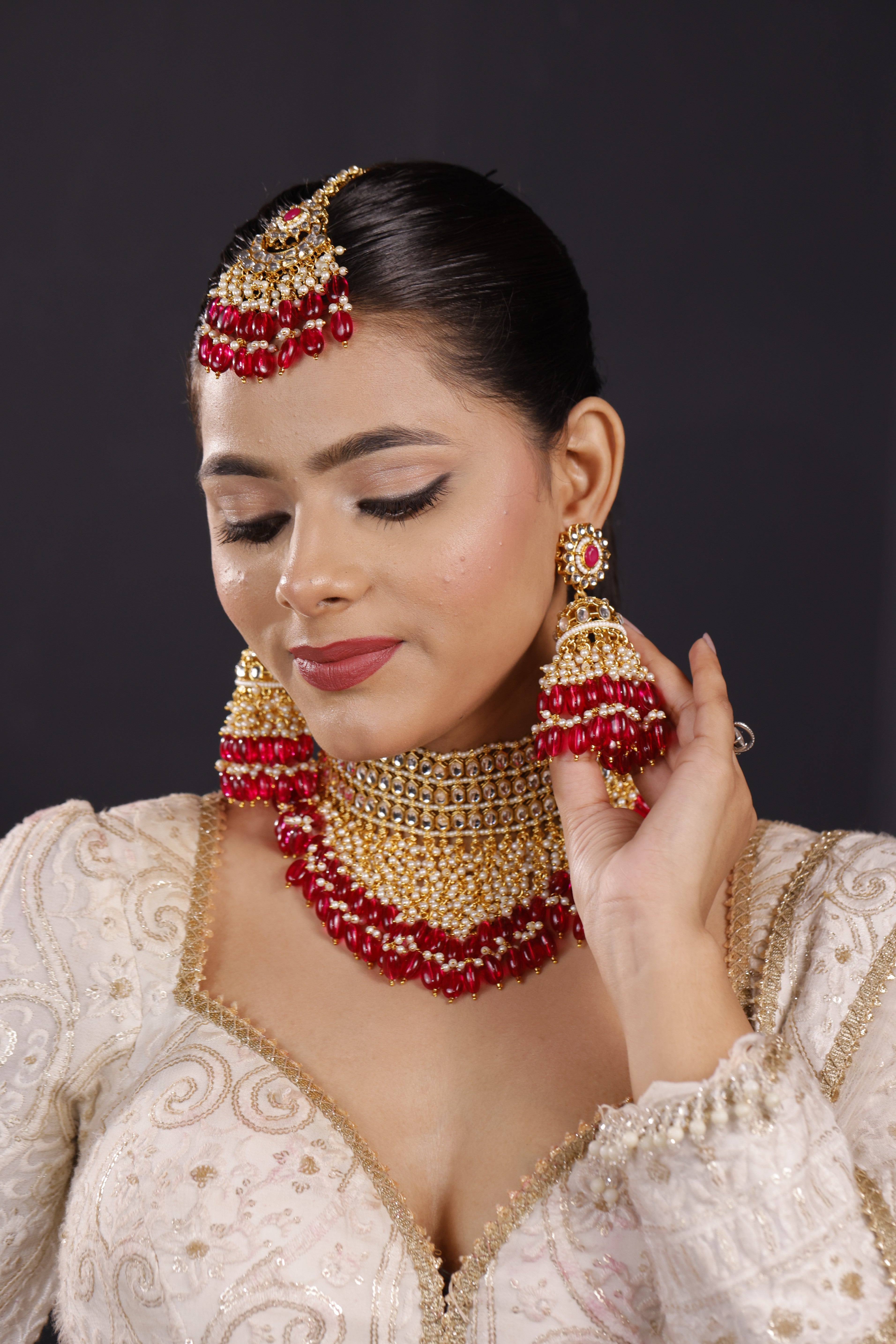 Red Kundan Bridal Necklace Set