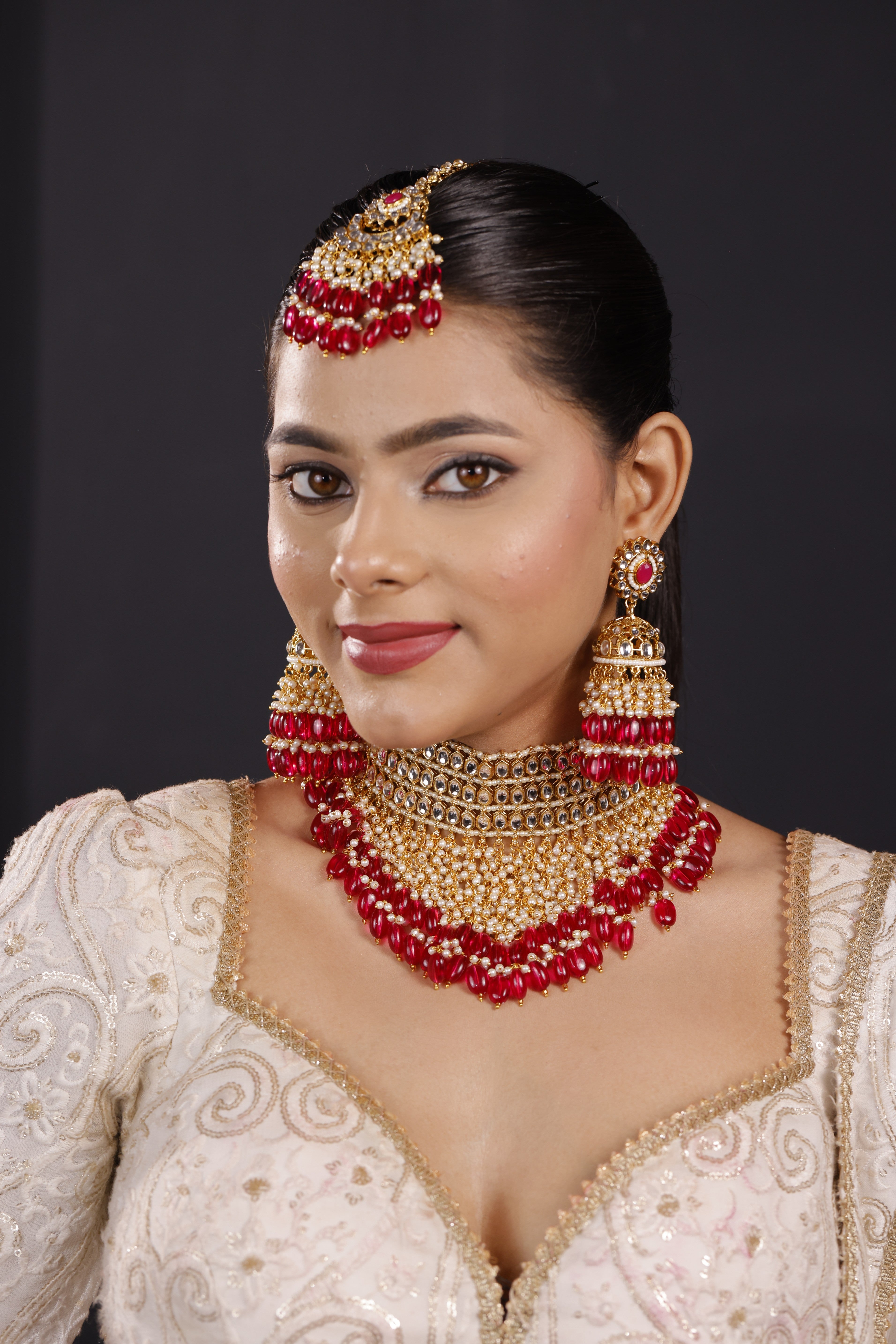 Red Kundan Bridal Necklace Set