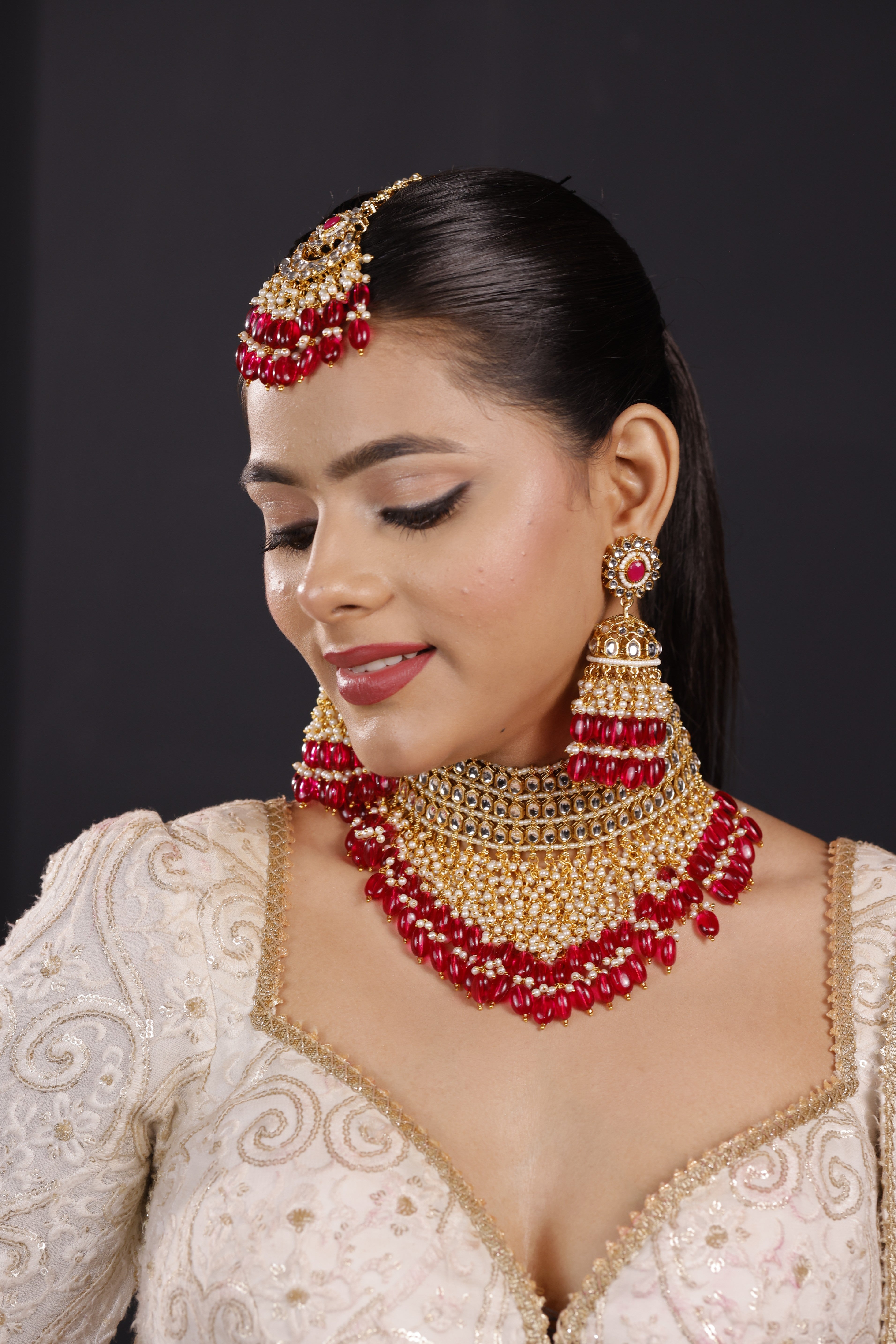 Red Kundan Bridal Necklace Set