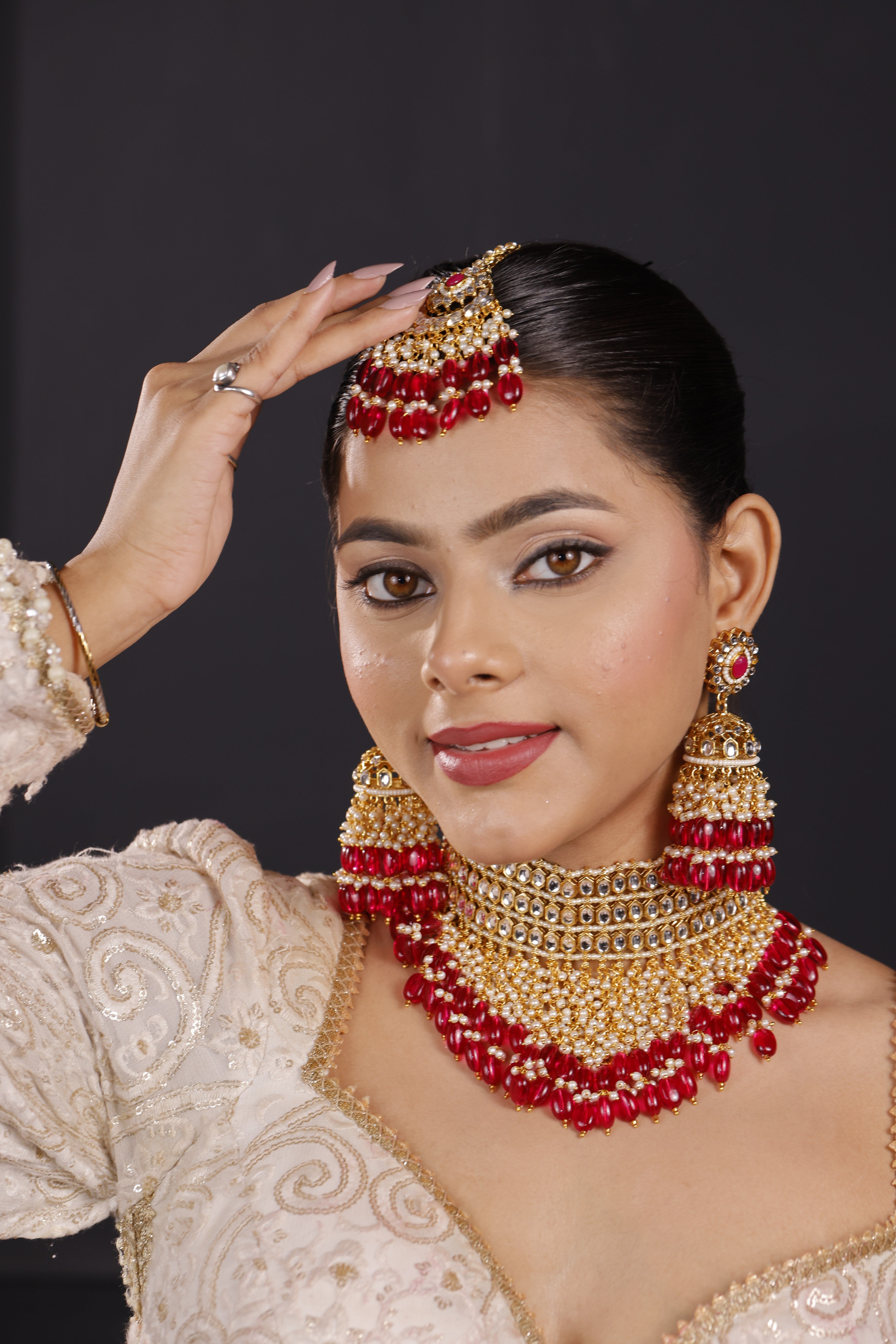Red Kundan Bridal Necklace Set