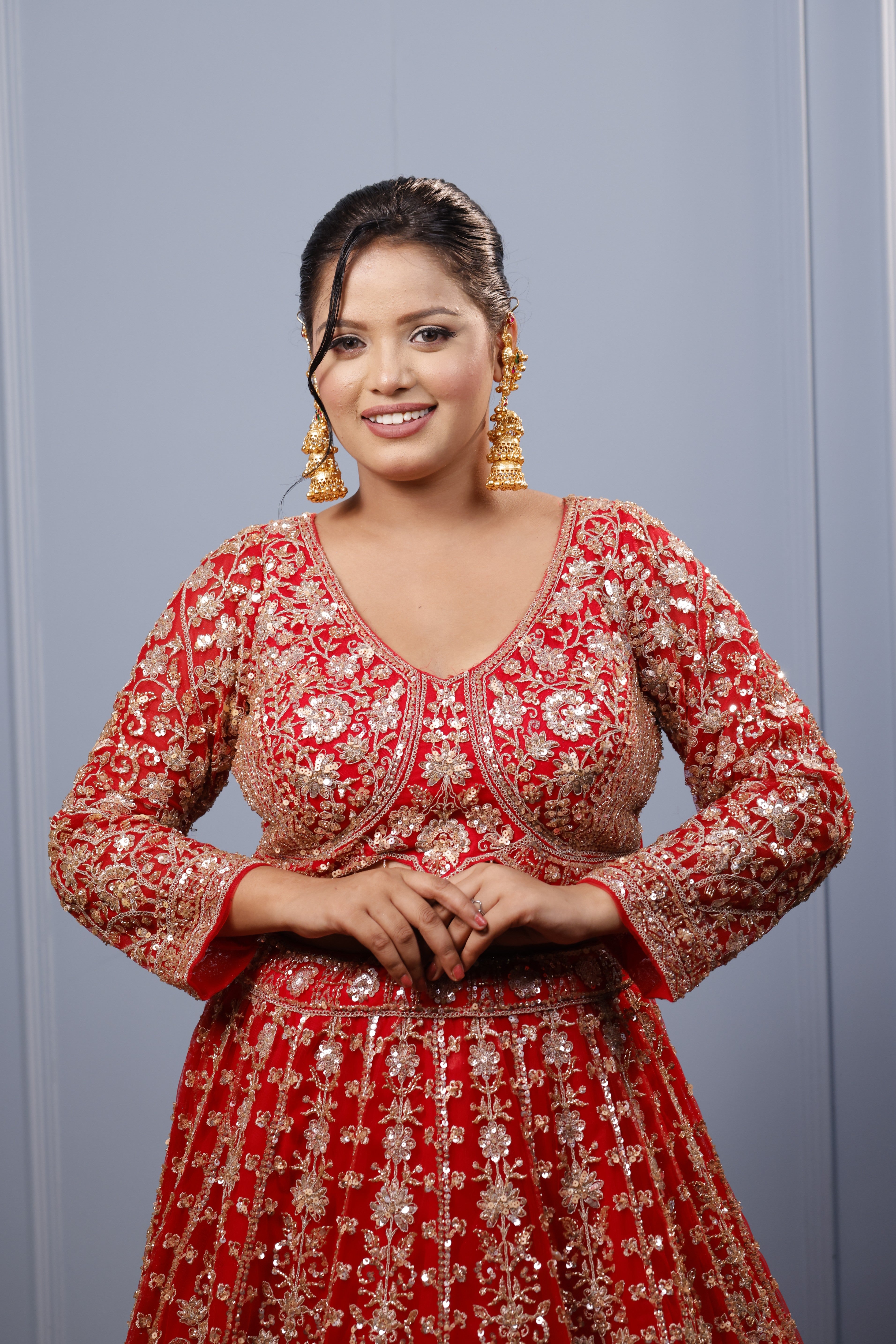 Gold Plated red green kanphool