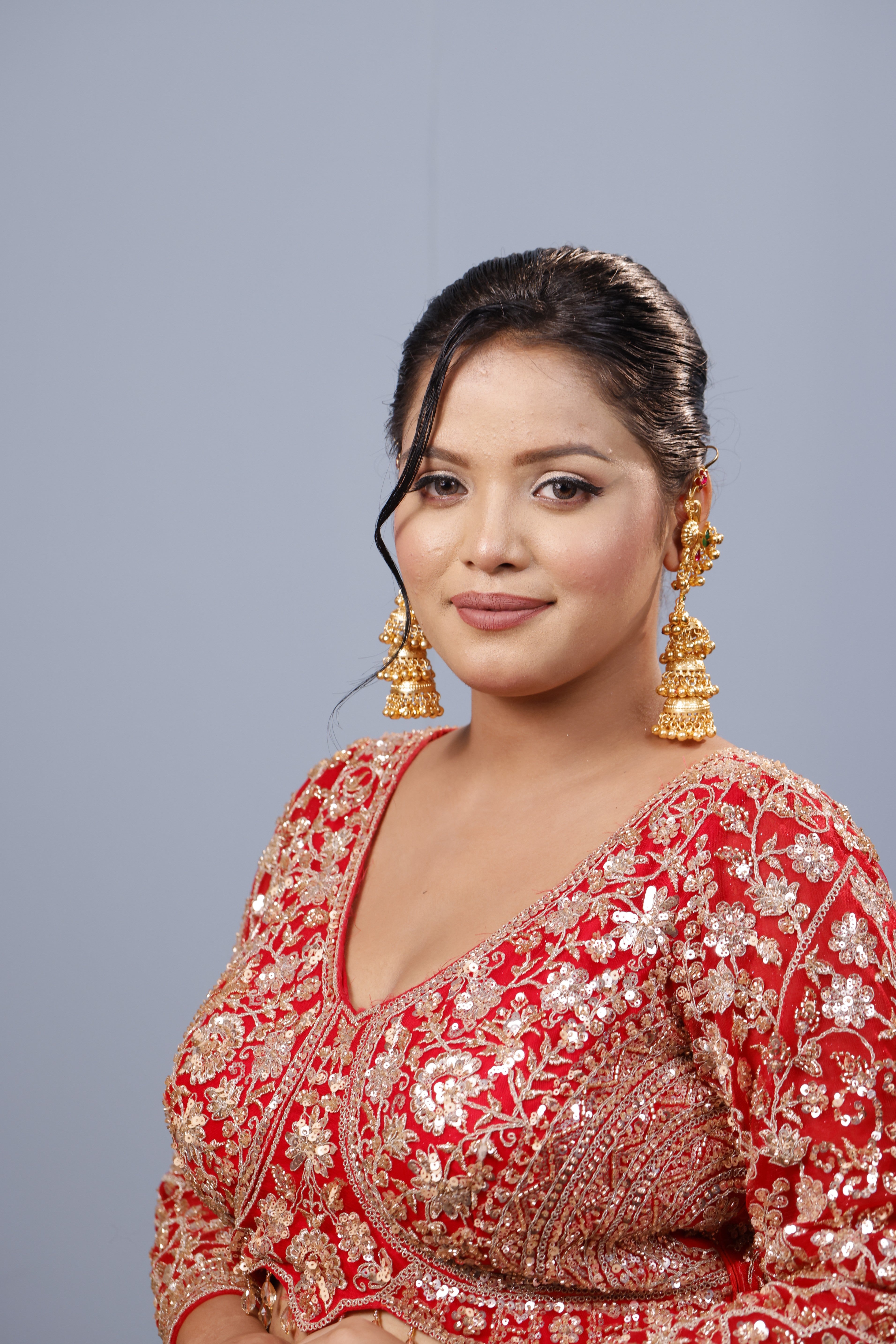 Gold Plated red green kanphool