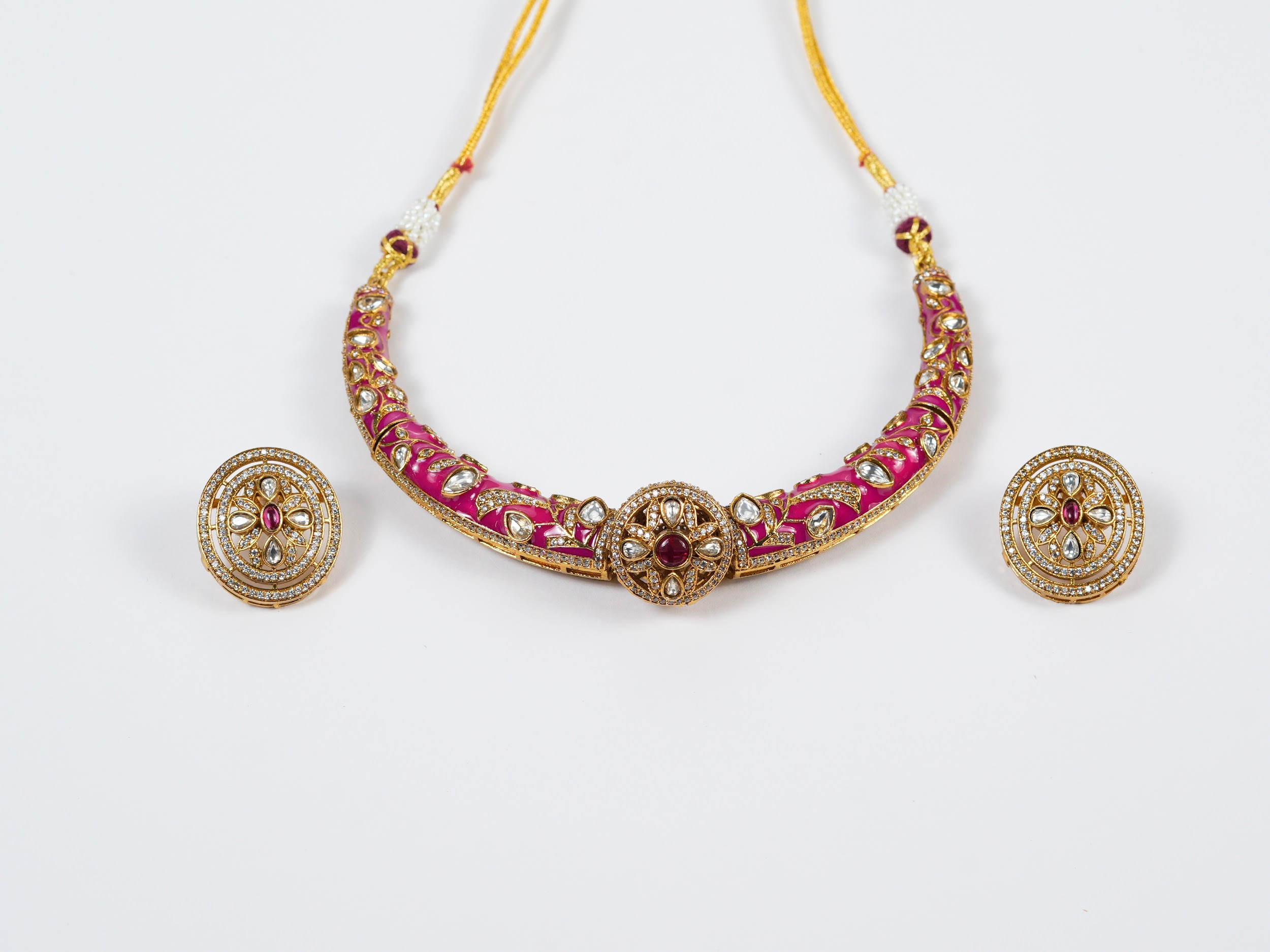 RAJWARI JADAU RUBY HASLI SET