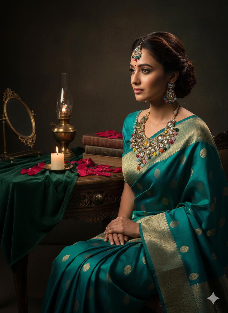 Princess Kundan Semi-Bridal Necklace Set with Earrings & Maang Tikka | Heavy Beaded Jewellery
