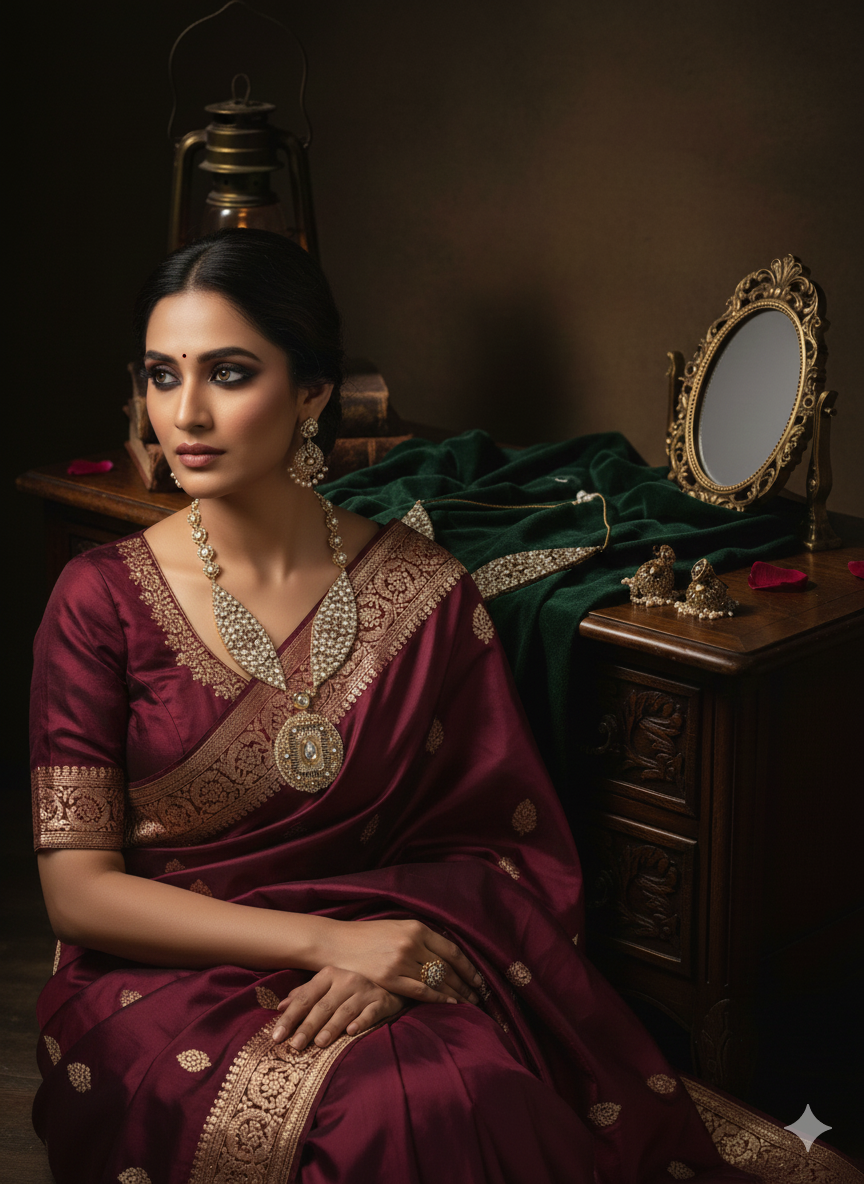 Pearl Mala Bird Designer Necklace Set with Big Earrings | Premium AD Brass Jewellery